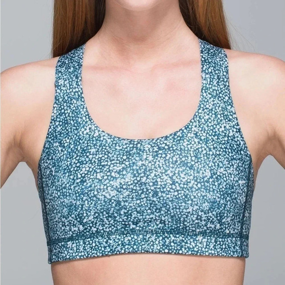 Lululemon All sport bra Pebble Print parfait pink Alberta Lake size 6 - Picture 1 of 9